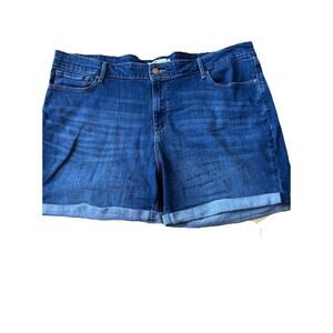 Levi’s Signature Gold Blue Denim Mid Rise 5” Shorts Women’s Size 22 Soft Stretch